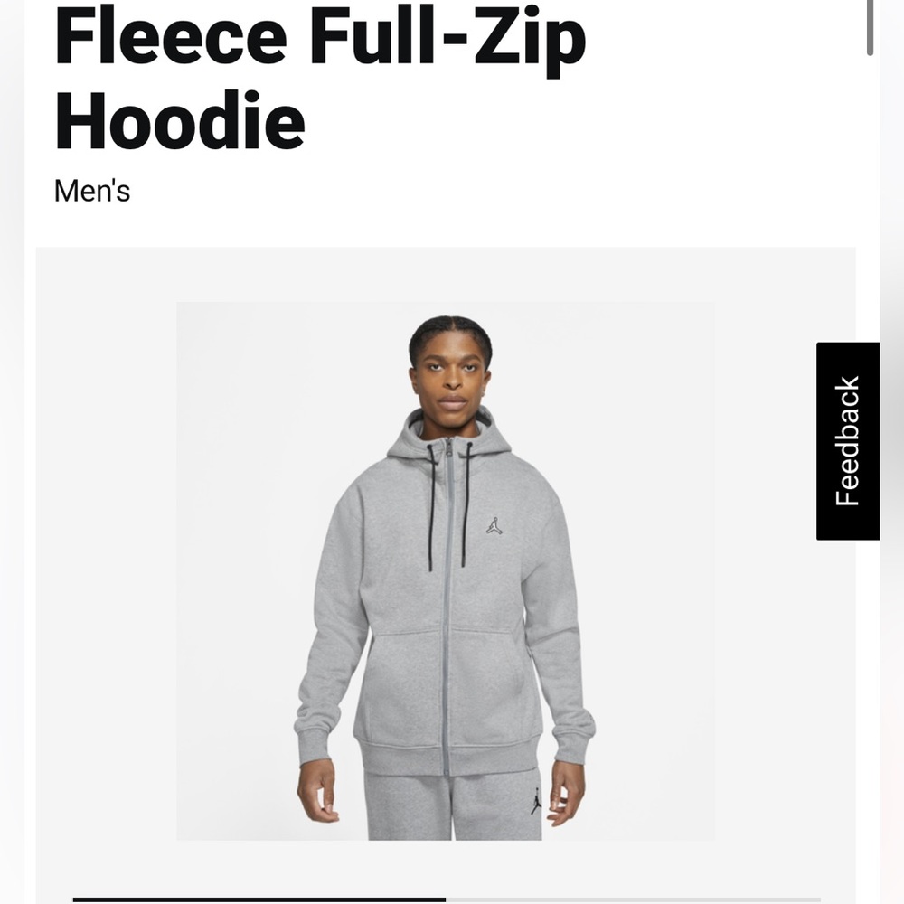 Jordan Essential Fleece Full-Zip Hoodie DA9810-091 Carbon Heather Men’s